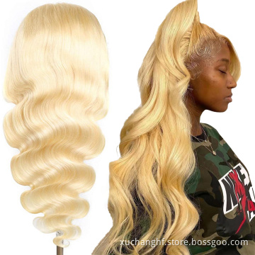 Color blonde 613 full lace wig vendors , virgin hair wigs , natural 10A HD blonde 613 virgin glueless human hair full lace wigs
